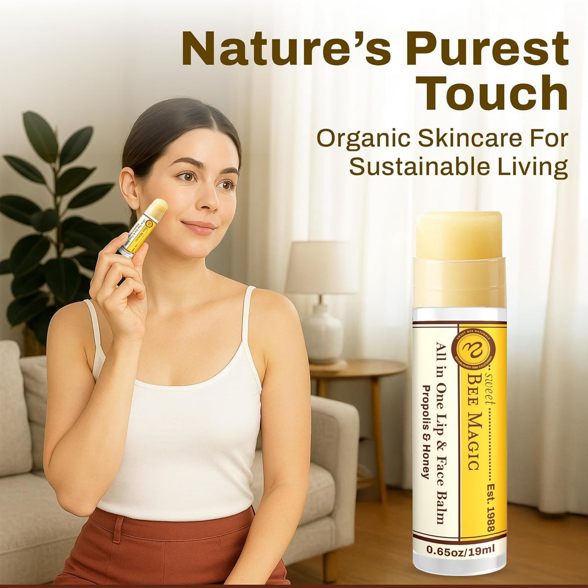 Clean, petroleum-free Sweet Bee Naturals lip balm packaging