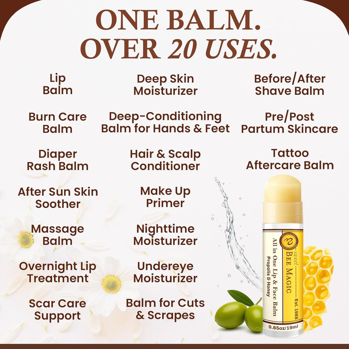 Travel-friendly Sweet Bee Naturals lip balm in pocket-sized container