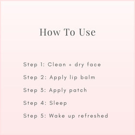 Center-zone design detail on lip patches for targeted hydration by morning