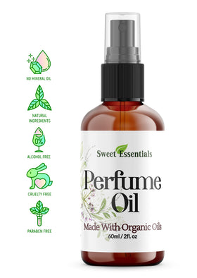 Sweet Essentials Love Don't Be Shy Type liquid into palm for skin absorption.