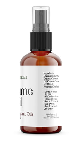 Sweet Essentials Shalimar oil used on hair for frizz control and shine