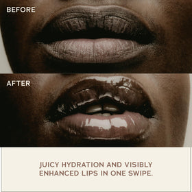 Ingredients include apricot, prickly pear, and grapefruit oils in SWEET JULY SKIN Lip Treatment.