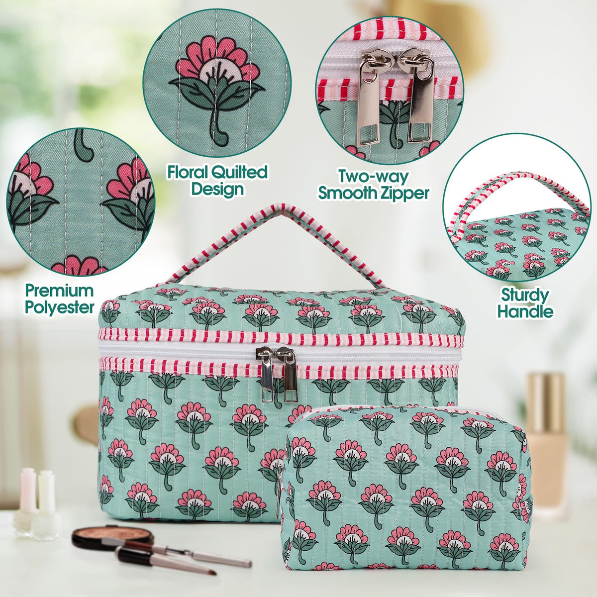 Sweet Lion floral pattern detail showing vibrant boho vibe for daily beauty routines