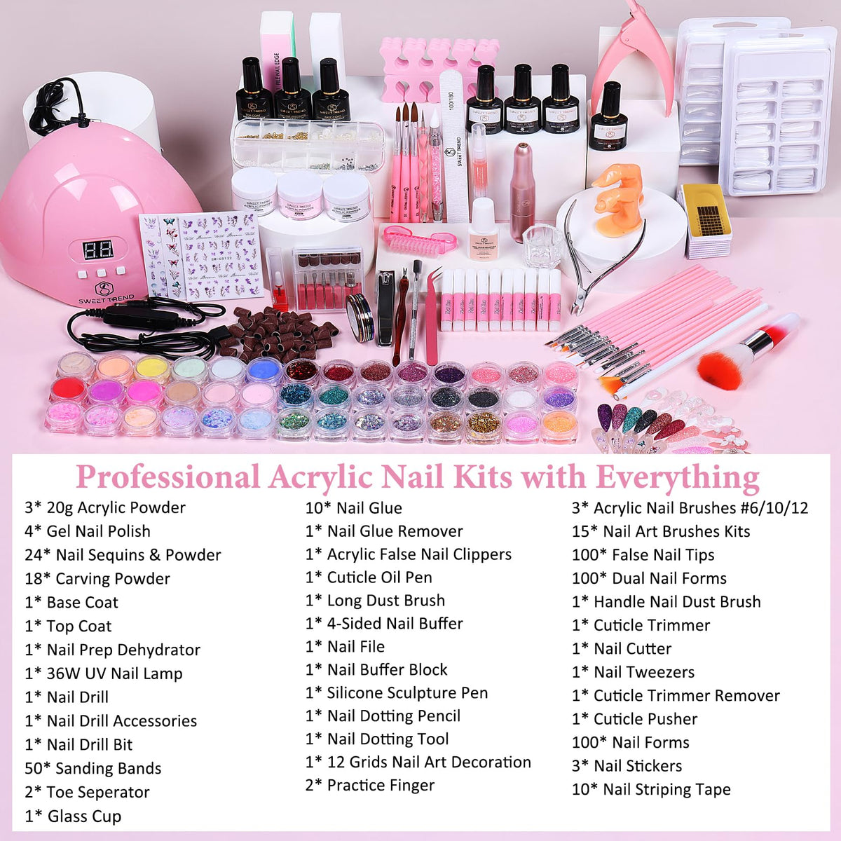Sweet Trend 36W UV nail lamp for fast, even curing.