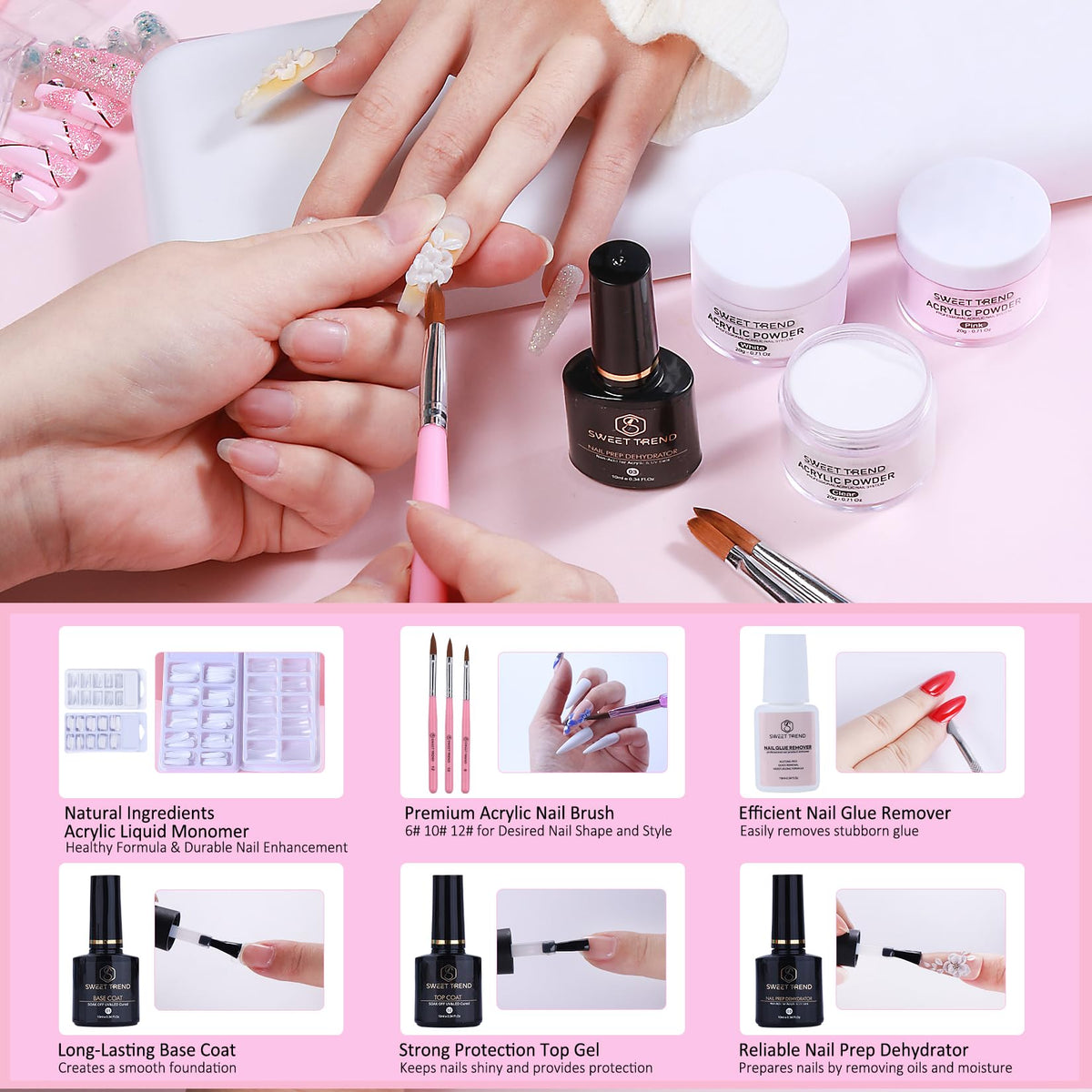 Sweet Trend nail prep dehydrator for better adhesion.