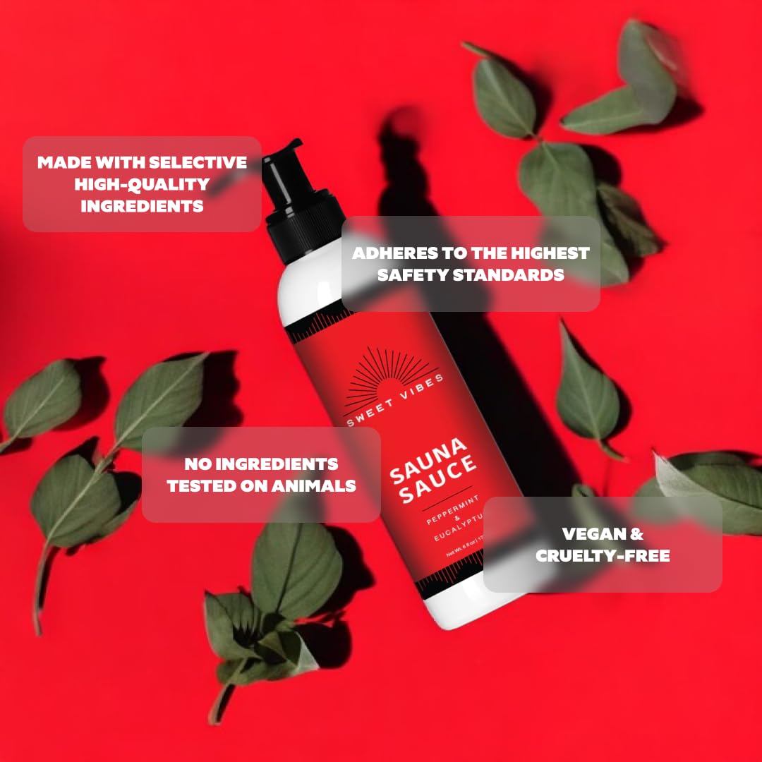 Sweet Vibes Sauna Sauce applied on arm demonstrates refreshing sauna sensations.