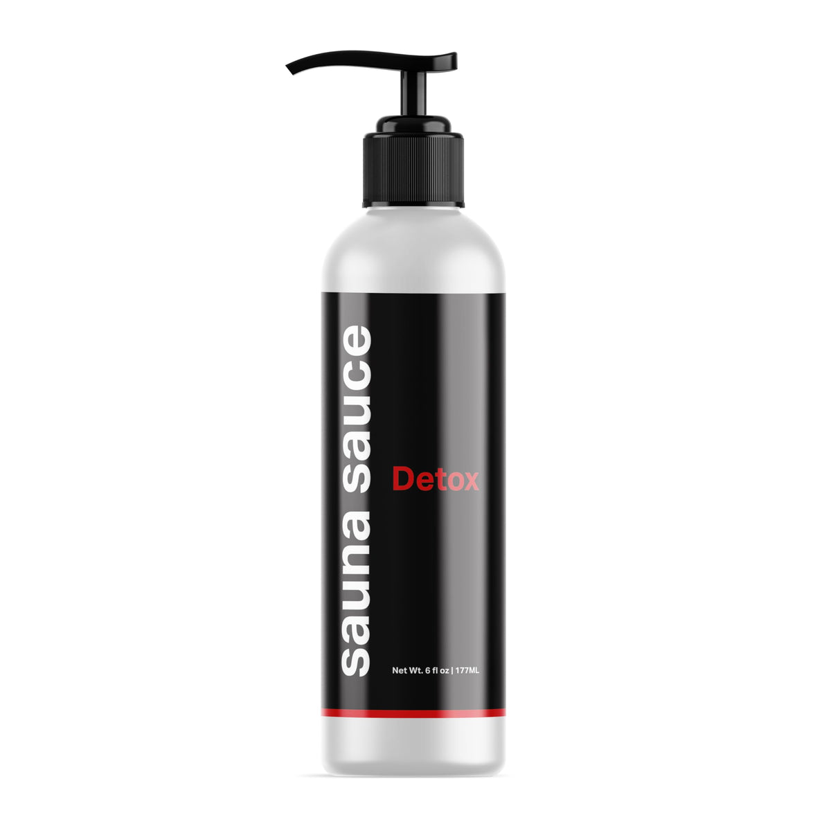 Sweet Vibes Sauna Sauce Detox bottle pour shows easy, non-greasy application for cooler sauna sessions.