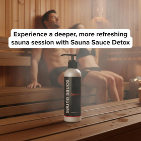 Sweet Vibes Sauna Sauce Detox cooling-sensation on skin highlights refreshing eucalyptus and peppermint.