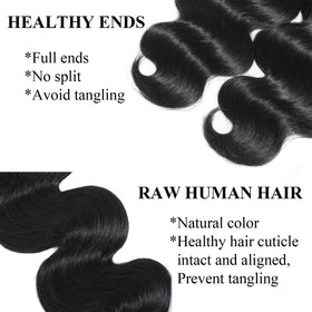 SweetGirl Cambodian raw hair bundles 18-20-22 show natural texture with aligned cuticles.