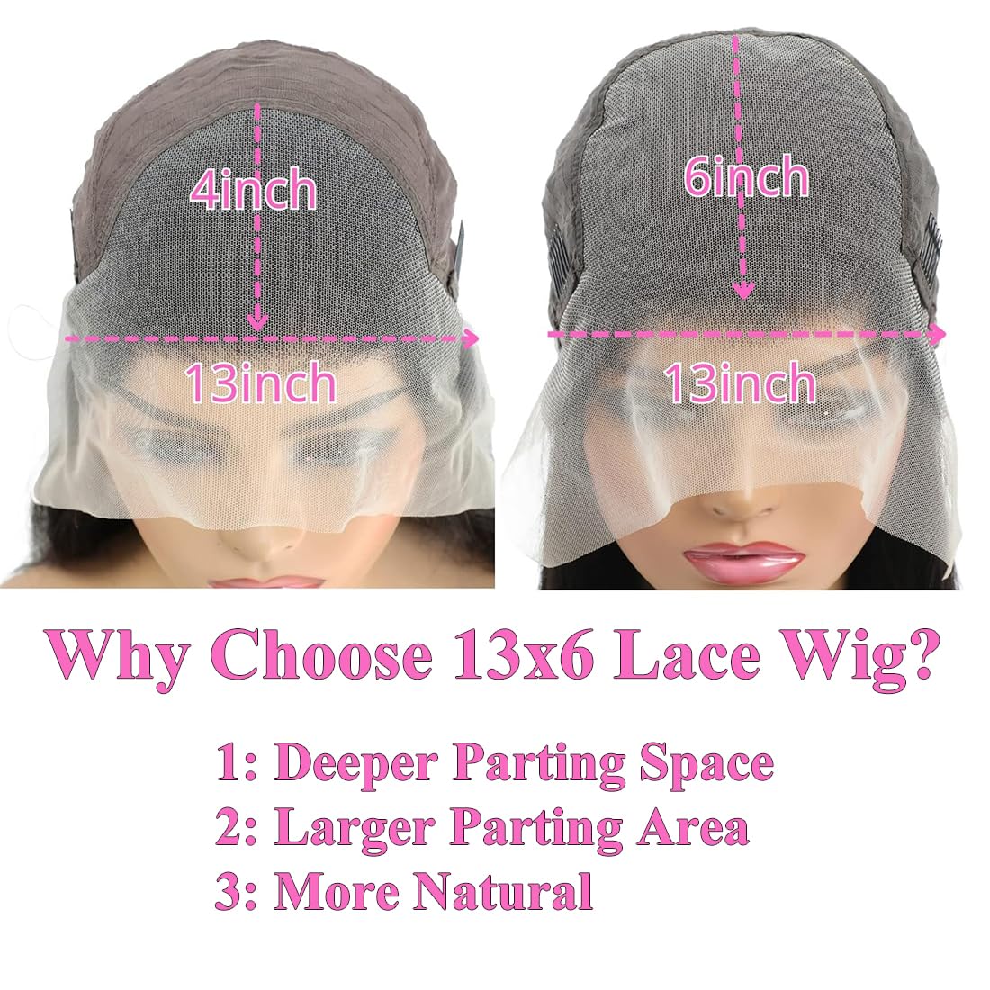 SWEETGIRL lace front with deep parting area for side or middle parts