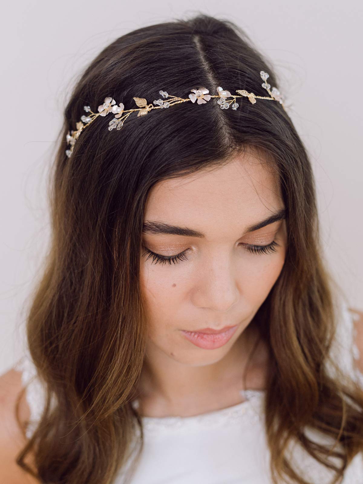 SWEETV floral headband with handpainted flowers adds romantic boho vibe.