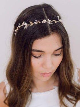 SWEETV floral headband with handpainted flowers adds romantic boho vibe.