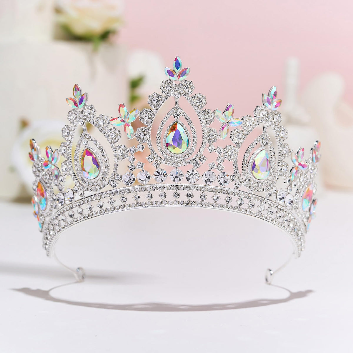 SWEETV patented tiara design with pin loops for extra security