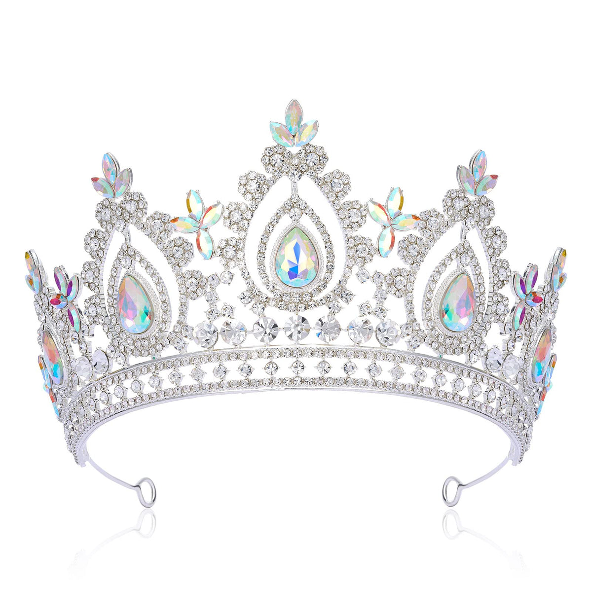 SWEETV Queen Crown crystal tiara enhances bridal glamour for weddings