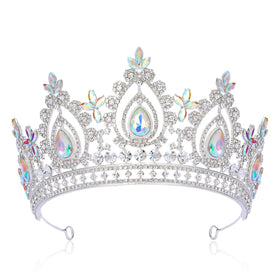 SWEETV Queen Crown crystal tiara enhances bridal glamour for weddings