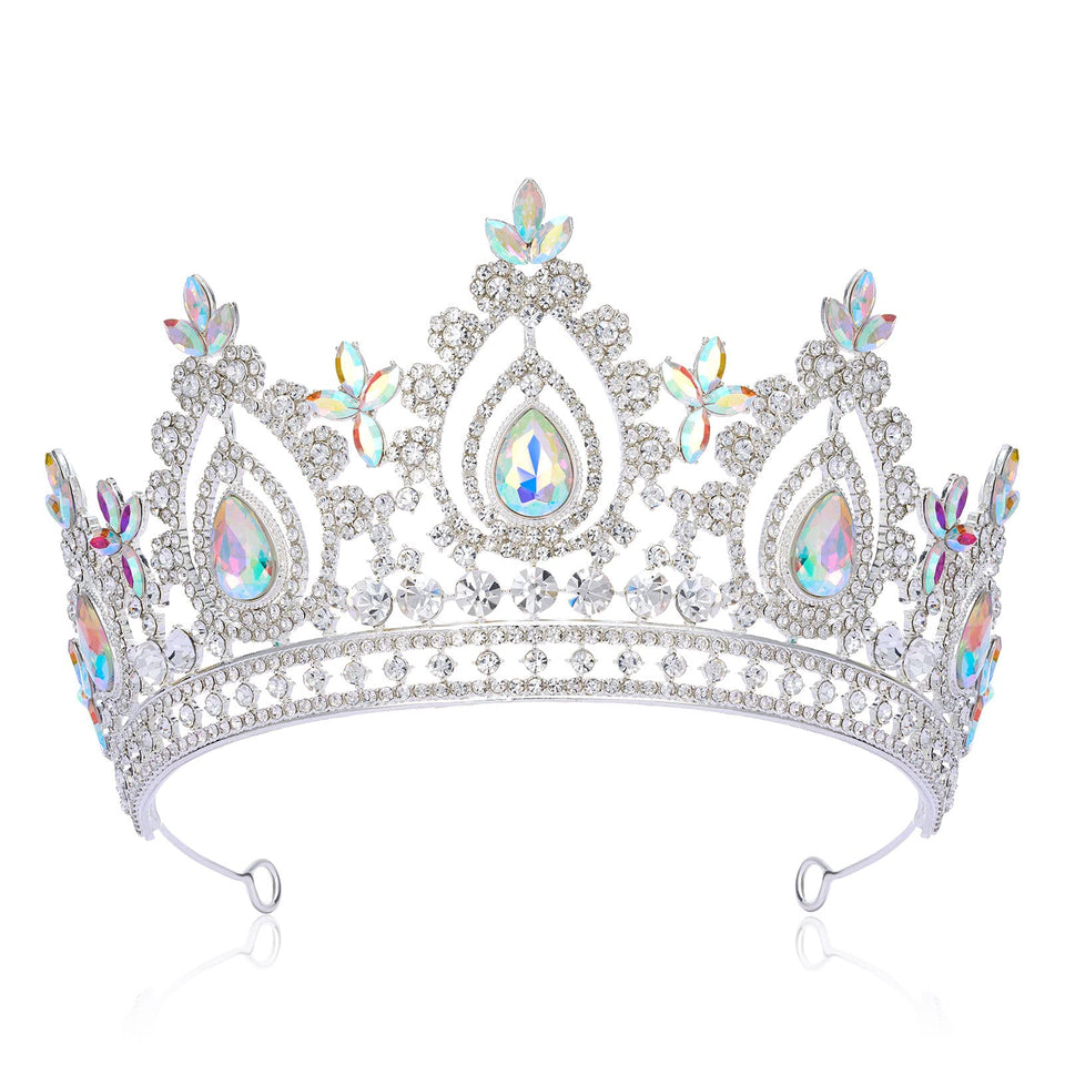 SWEETV Queen Crown crystal tiara enhances bridal glamour for weddings