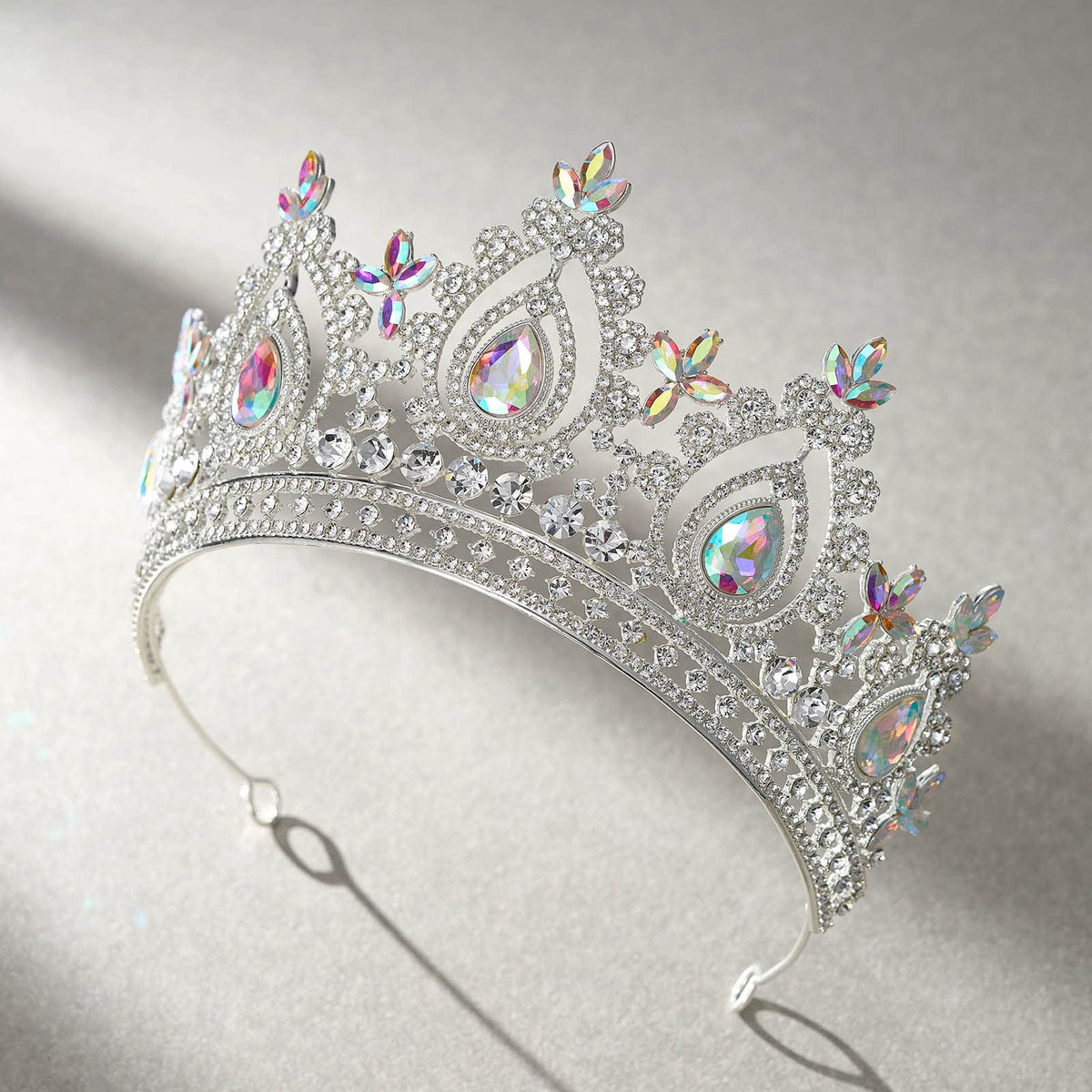 SWEETV tiara height 3.34 inches and width 5.51 inches for balanced styling