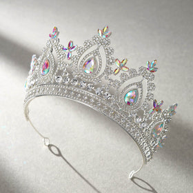 SWEETV tiara height 3.34 inches and width 5.51 inches for balanced styling