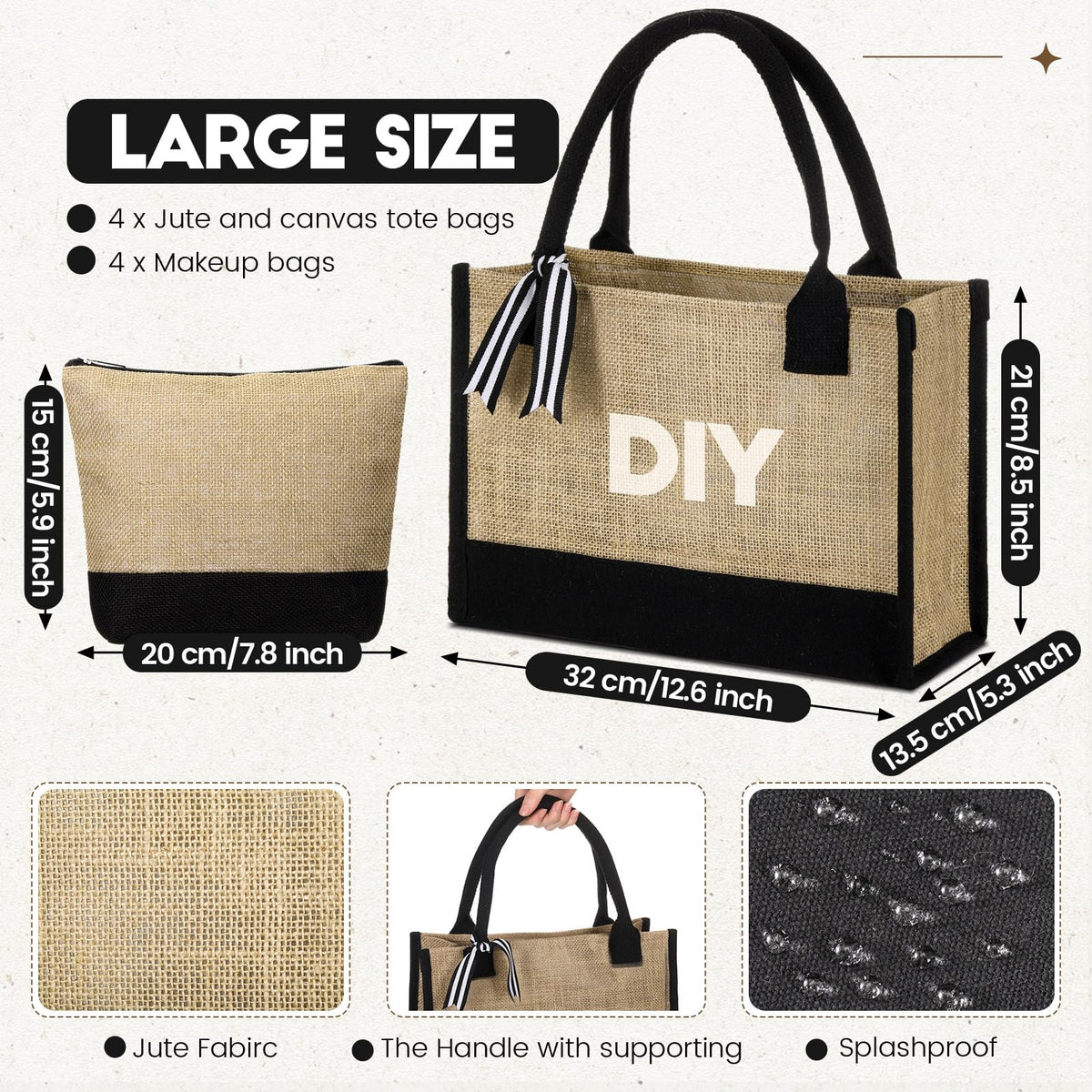 Sweetude blank exterior tote ready for customization or crafts