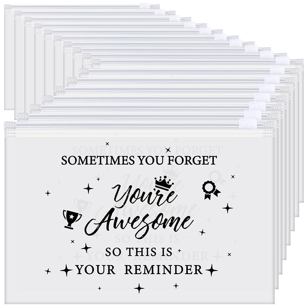 Sweetude inspirational makeup bags bulk with quotes for gifting and daily organization.