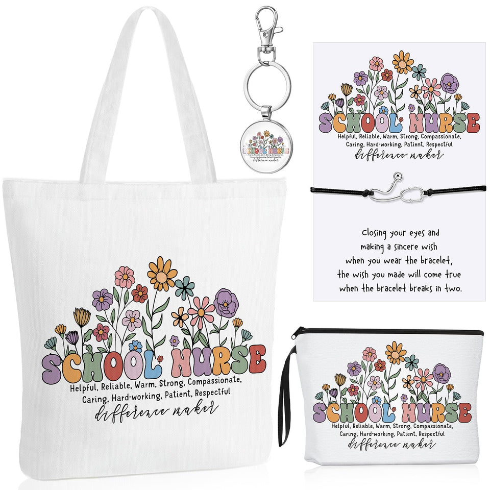 Sweetude nurse tote bag with durable canvas for daily school or clinic use.