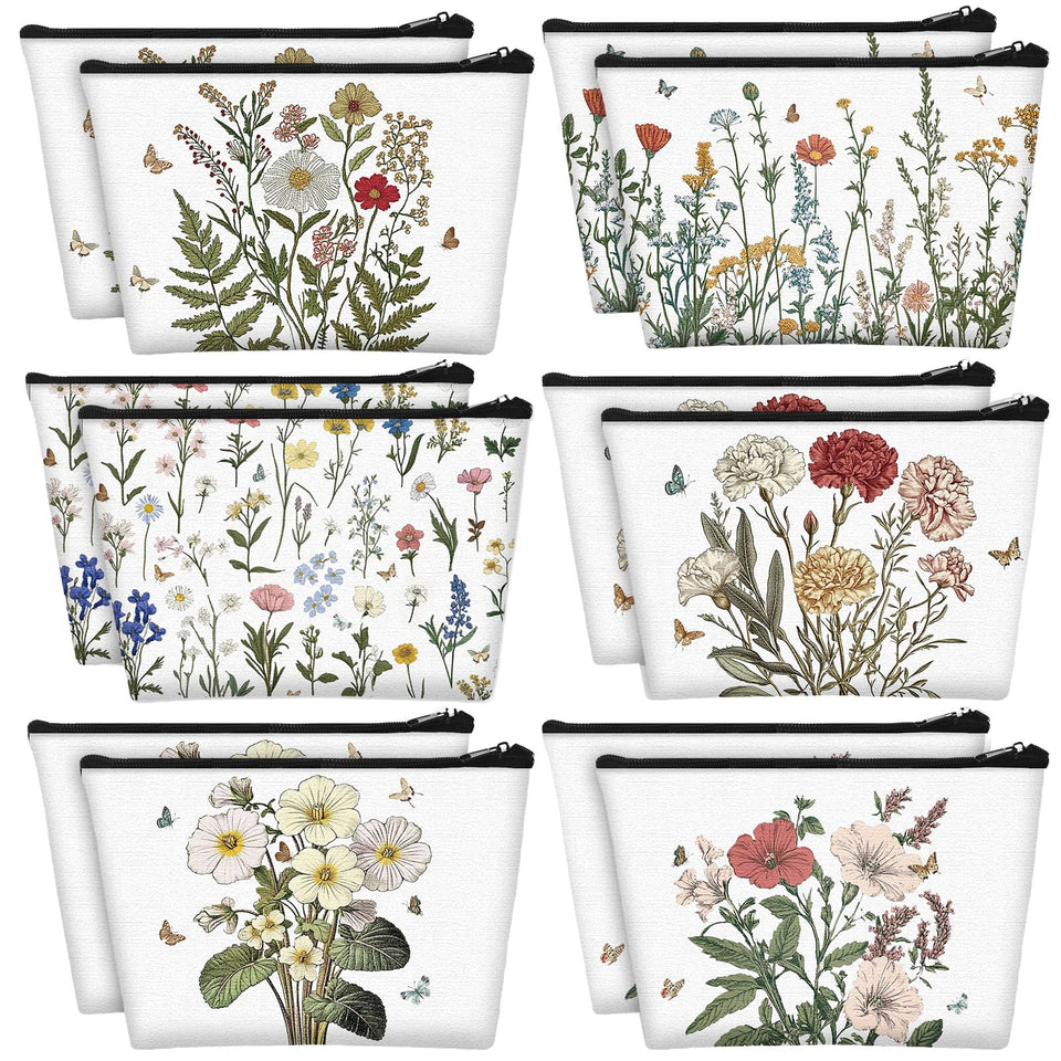 Sweetude spring wildflower makeup bag style 1 for travel organization.