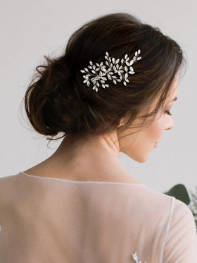 SWEETV bridal hair clip with crystal design easy on and off for secure wear