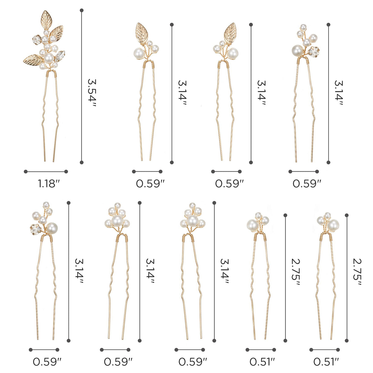SweetV leaf-detail pin provides flexible fitting for different hairstyles.