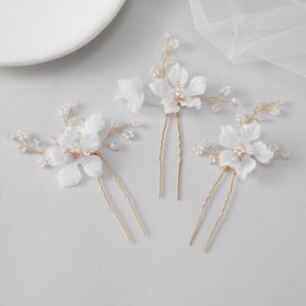 SweetV floral side comb secures hair with delicate decorative touch
