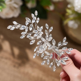 SWEETV bridesmaid hair accessory clip adds subtle sparkle to updos