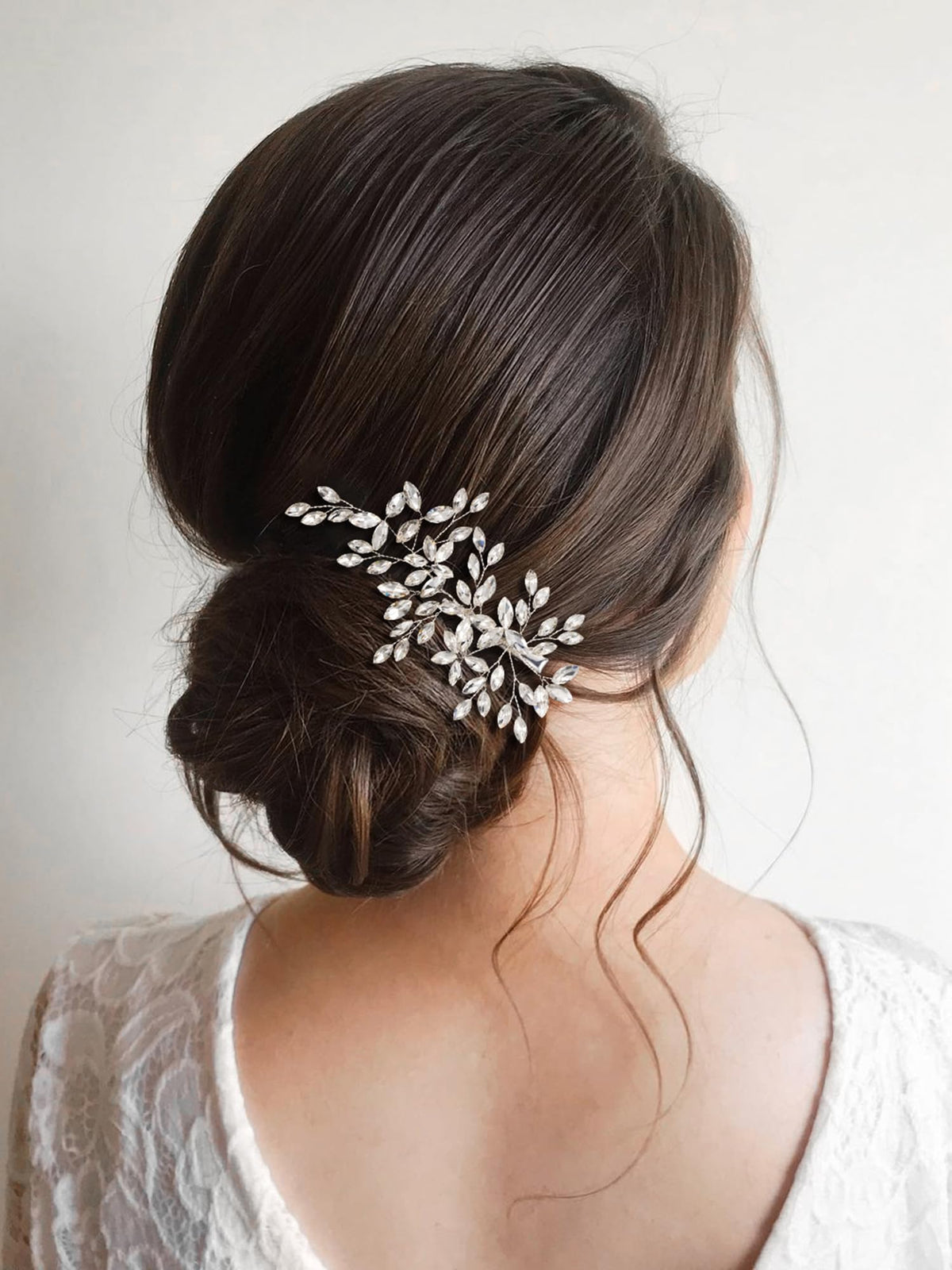 SWEETV dainty pearl and crystal hair comb for bridesmaids