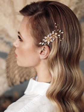 SweetV handmade bridal comb demonstrates craftsmanship for an elegant wedding look.