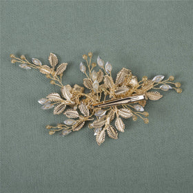 SWEETV light rose gold clip complements any bridal hairstyle