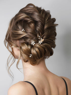 SweetV pearl-leaf hair clip designed for versatile styling on long or short hair