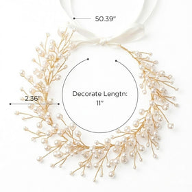 SweetV Pearl Flower Headpiece wedding idea with ivory ribbon elegance