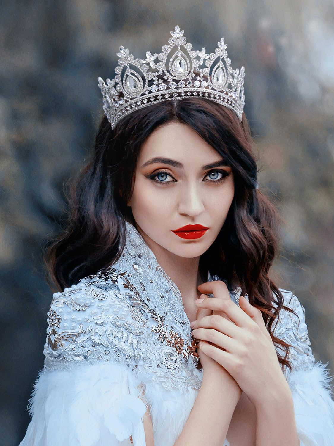 SWEETV quinceanera crown sparkling with Austrian crystals