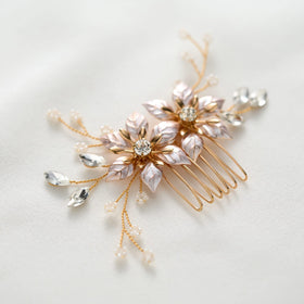 SweetV rhinestone-encrusted comb secures hair with comfortable hold.