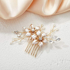 SweetV rose gold plated flowers blend with wedding gowns for cohesive sets.