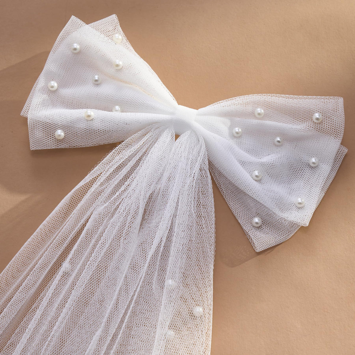 SWEETV satin ribbon bow clip in hair demonstrating secure, comfortable hold.