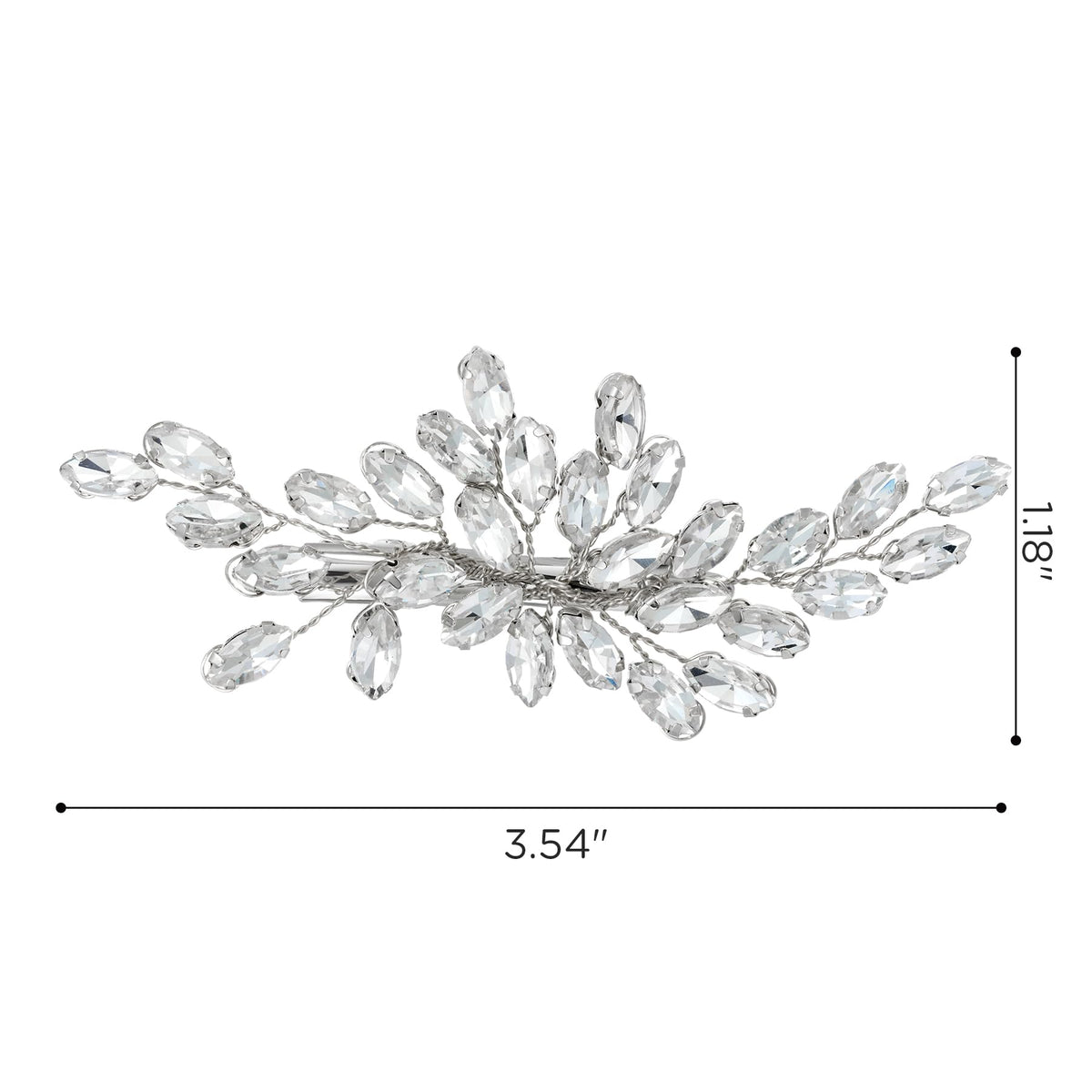 SWEETV silver crystal hair clip closeup showcases premium shine for photos.