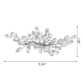 SWEETV silver crystal hair clip closeup showcases premium shine for photos.
