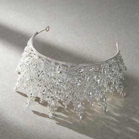 SWEETV Tiara Crown detailed diadem back shows craftsmanship and smooth edges