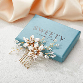 SweetV wedding hair accessory worn by bridesmaids for coordinated sparkle.