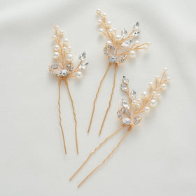 SweetV wedding hair accessories sparkle through pearls and rhinestones on elegant updos