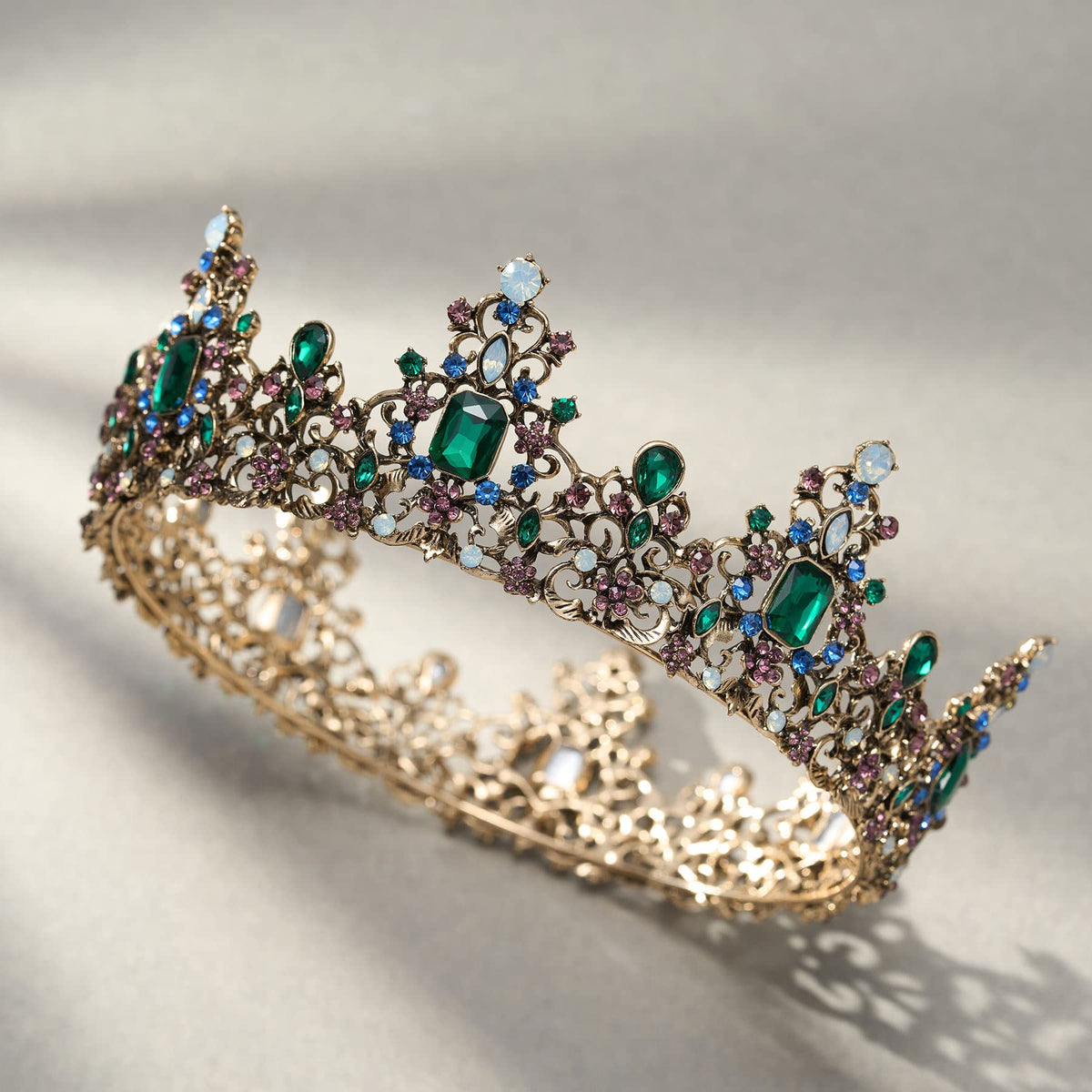 SWEETV wedding-tiara green-crown lends refined elegance for occasions.