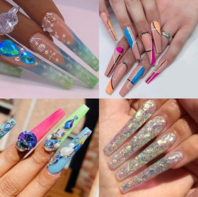 SWETIDY clear tips provide elegant length for various nail art looks.