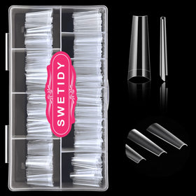 SWETIDY clear XL coffin nail tips box for easy selection and long-lasting wear