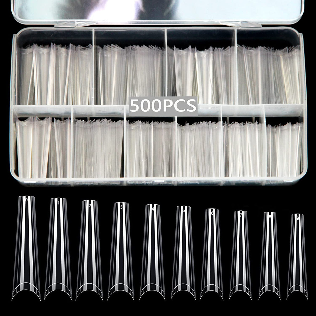SWETIDY coffin tips flat no C curve close-up showing instant adhesion potential