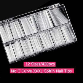 SWETIDY flat half-cover tips in clear ABS for easy shaping and natural finish.