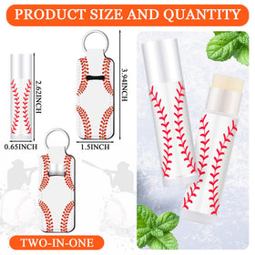 Swiffen baseball lip balm holder keychain, portable and stylish